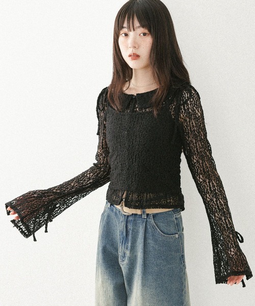 Heather（ヘザー）の「レースカーディガン/ビスチェ2P　581504（カーディガン/ボレロ・レディース・ブラック/アイボリー・FREE）」の14枚目の写真