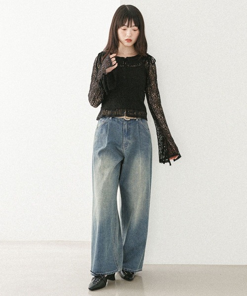 Heather（ヘザー）の「レースカーディガン/ビスチェ2P　581504（カーディガン/ボレロ・レディース・ブラック/アイボリー・FREE）」の16枚目の写真