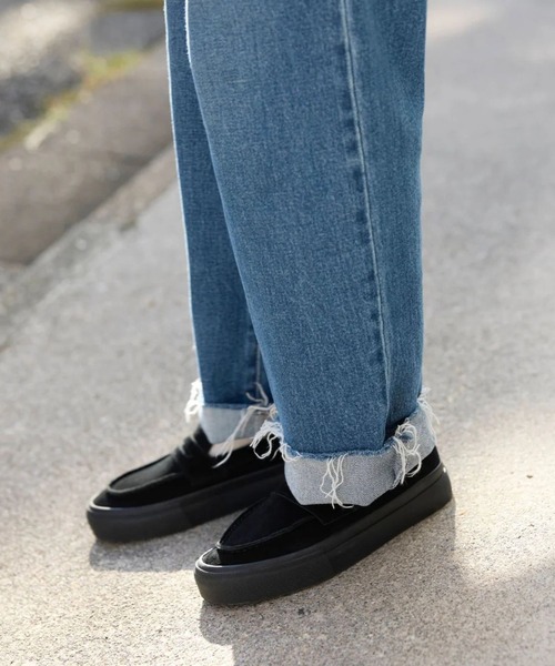 【美品】STANCLAN スタンクラン スエード ローファー 黒　25センチ STANCLAN】PENNY Suede Black Mono（スリッポン）｜STANCLAN