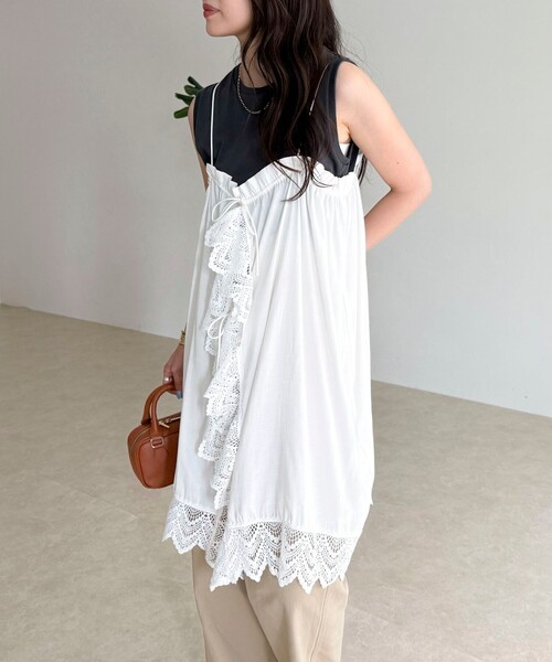 fredy emue（フレディエミュ）の「2ＷAYレイヤードキャミワンピース（ワンピース・レディース・オフホワイト/ブラック・38）」の7枚目の写真