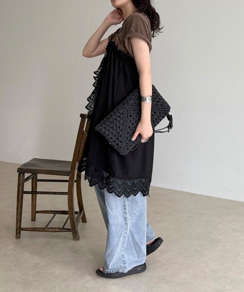 fredy emue（フレディエミュ）の「2ＷAYレイヤードキャミワンピース（ワンピース・レディース・オフホワイト/ブラック・38）」の14枚目の写真