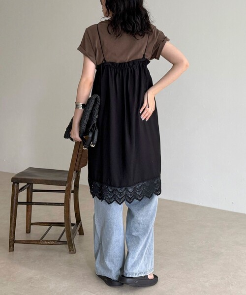 fredy emue（フレディエミュ）の「2ＷAYレイヤードキャミワンピース（ワンピース・レディース・オフホワイト/ブラック・38）」の15枚目の写真