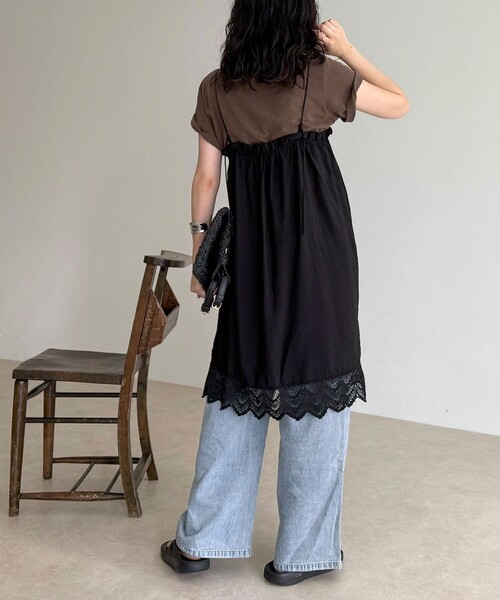 fredy emue（フレディエミュ）の「2ＷAYレイヤードキャミワンピース（ワンピース・レディース・オフホワイト/ブラック・38）」の16枚目の写真