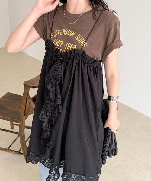 fredy emue（フレディエミュ）の「2ＷAYレイヤードキャミワンピース（ワンピース・レディース・オフホワイト/ブラック・38）」の10枚目の写真