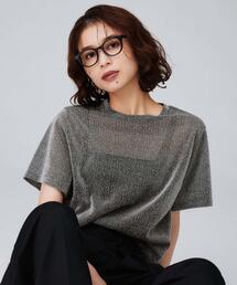 【洗える】ラメシアーTシャツ