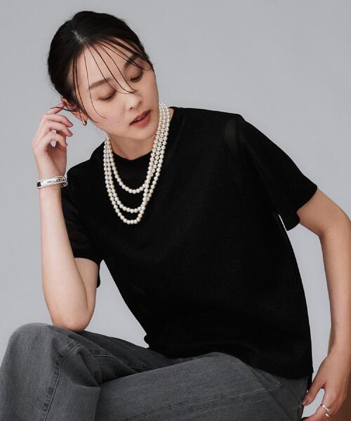 UNTITLED(アンタイトル)の「【洗える】ラメシアーTシャツ(Tシャツ/カットソー・レディース・ライトグレー/グレー/ブラック・48/44/04/02/00)」の17枚目の写真