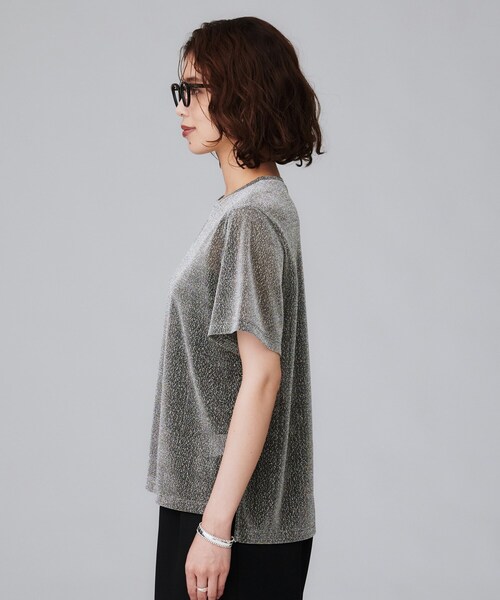 UNTITLED(アンタイトル)の「【洗える】ラメシアーTシャツ(Tシャツ/カットソー・レディース・ライトグレー/グレー/ブラック・48/44/04/02/00)」の11枚目の写真