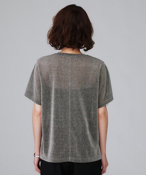UNTITLED(アンタイトル)の「【洗える】ラメシアーTシャツ(Tシャツ/カットソー・レディース・ライトグレー/グレー/ブラック・48/44/04/02/00)」の12枚目の写真