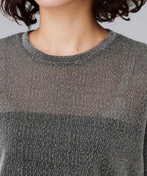 UNTITLED(アンタイトル)の「【洗える】ラメシアーTシャツ(Tシャツ/カットソー・レディース・ライトグレー/グレー/ブラック・48/44/04/02/00)」の13枚目の写真