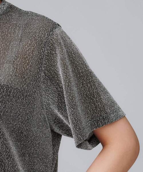 UNTITLED(アンタイトル)の「【洗える】ラメシアーTシャツ(Tシャツ/カットソー・レディース・ライトグレー/グレー/ブラック・48/44/04/02/00)」の14枚目の写真