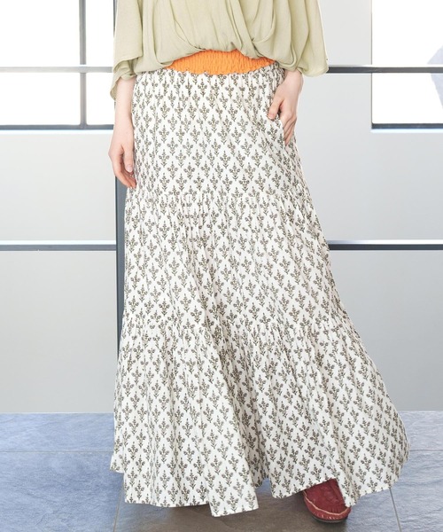チャイハネ（チャイハネ）の「【チャイハネ】タニーシュブロックプリントスカート（スカート・レディース・ブラック/グレー/ホワイト/グリーン・FREE）」の2枚目の写真