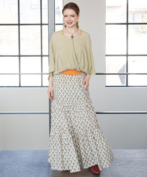 チャイハネ（チャイハネ）の「【チャイハネ】タニーシュブロックプリントスカート（スカート・レディース・ブラック/グレー/ホワイト/グリーン・FREE）」の22枚目の写真