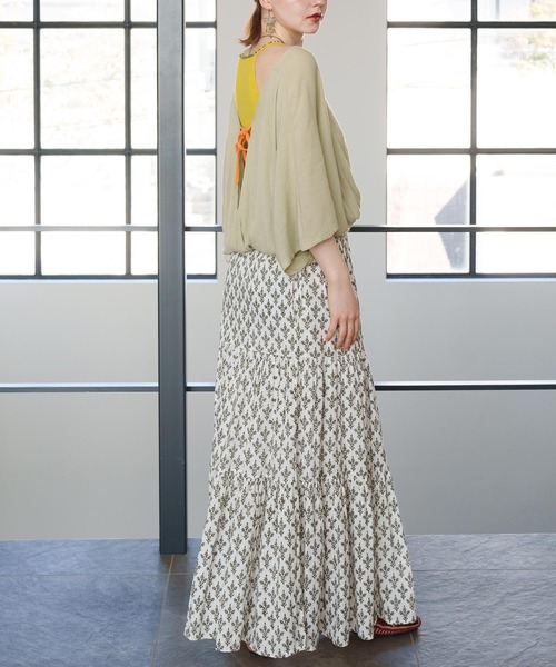 チャイハネ（チャイハネ）の「【チャイハネ】タニーシュブロックプリントスカート（スカート・レディース・ブラック/グレー/ホワイト/グリーン・FREE）」の7枚目の写真