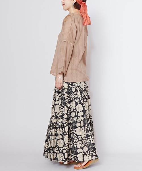 チャイハネ（チャイハネ）の「【チャイハネ】タニーシュブロックプリントスカート（スカート・レディース・ブラック/グレー/ホワイト/グリーン・FREE）」の11枚目の写真