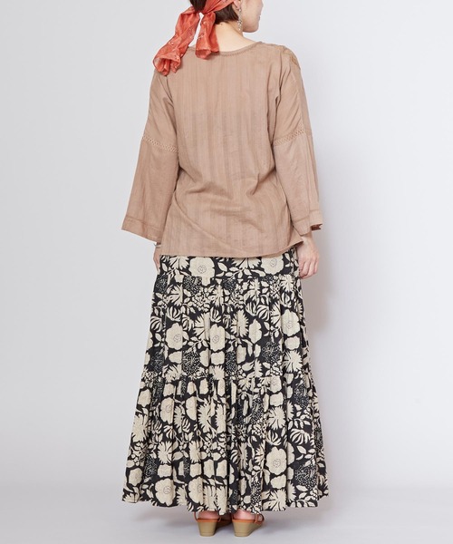 チャイハネ（チャイハネ）の「【チャイハネ】タニーシュブロックプリントスカート（スカート・レディース・ブラック/グレー/ホワイト/グリーン・FREE）」の12枚目の写真