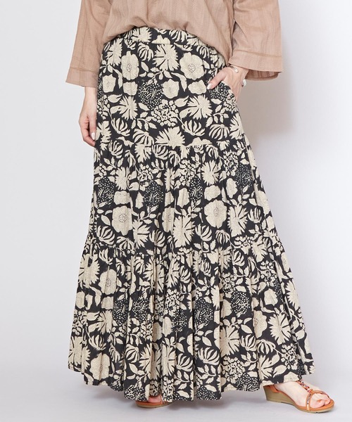 チャイハネ（チャイハネ）の「【チャイハネ】タニーシュブロックプリントスカート（スカート・レディース・ブラック/グレー/ホワイト/グリーン・FREE）」の13枚目の写真