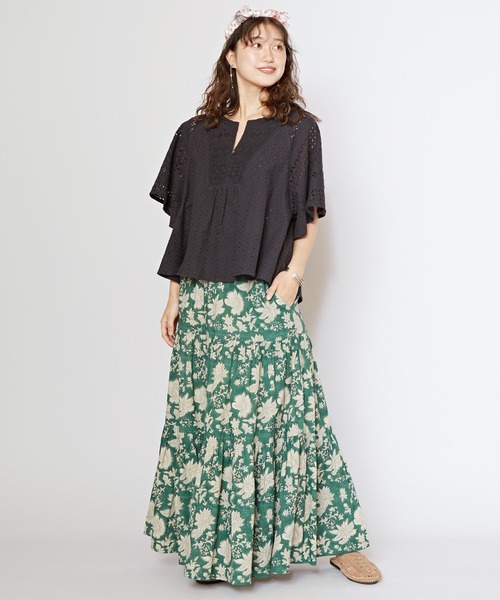 チャイハネ（チャイハネ）の「【チャイハネ】タニーシュブロックプリントスカート（スカート・レディース・ブラック/グレー/ホワイト/グリーン・FREE）」の19枚目の写真