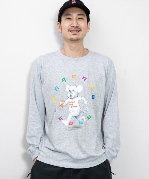 漫☆画太郎×TENGA マルチカラードクミ 長袖Tシャツ グレー（Tシャツ