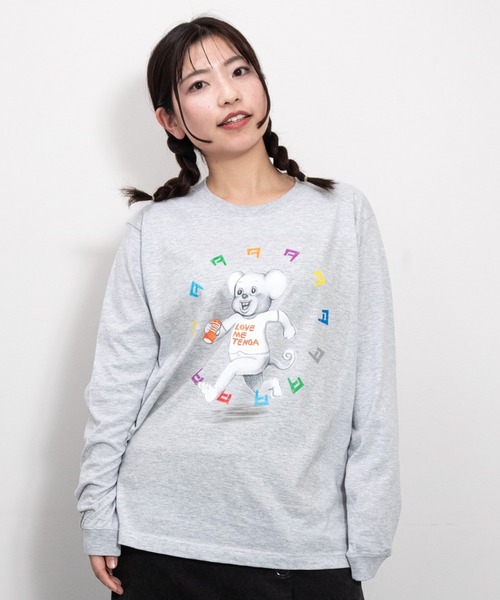 漫☆画太郎×TENGA マルチカラードクミ 長袖Tシャツ グレー（T