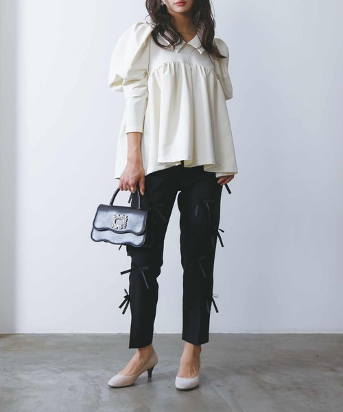 PICCIN(ピッチン)の「オールオーバーリボンパンツ(その他パンツ・レディース・ブラック・S/M/L)」の9枚目の写真