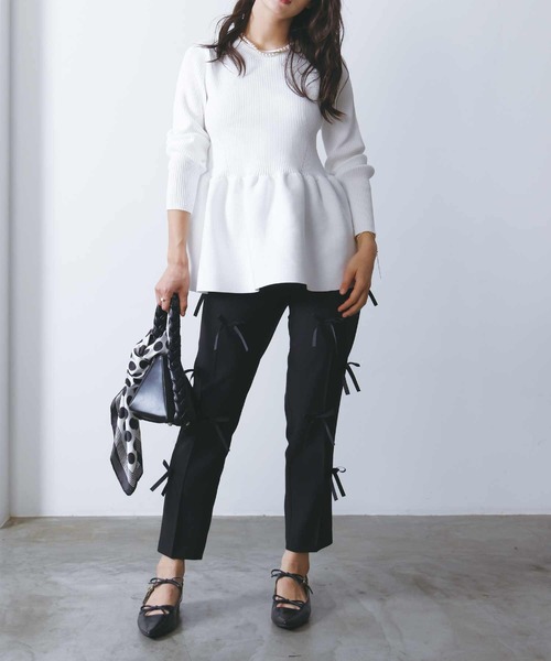 PICCIN(ピッチン)の「オールオーバーリボンパンツ(その他パンツ・レディース・ブラック・S/M/L)」の2枚目の写真