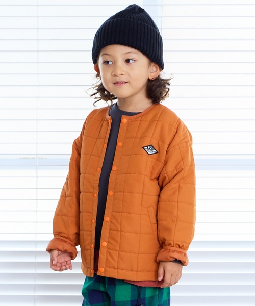 Life Support Products(ライフサポートプロダクツ)の「【マシンウォッシャブル】スクエアキルトノーカラージャケット(ノーカラージャケット・キッズ・アイボリー/オレンジ/ピンク/エメラルド/ブラック/ブルー・100/90/80/95/110/150/140/130/120)」の6枚目の写真