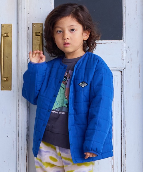 Life Support Products(ライフサポートプロダクツ)の「【マシンウォッシャブル】スクエアキルトノーカラージャケット(ノーカラージャケット・キッズ・アイボリー/オレンジ/ピンク/エメラルド/ブラック/ブルー・100/90/80/95/110/150/140/130/120)」の4枚目の写真