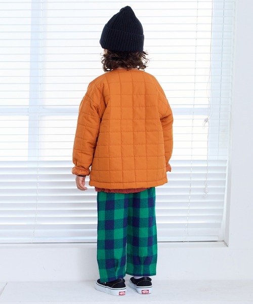 Life Support Products(ライフサポートプロダクツ)の「【マシンウォッシャブル】スクエアキルトノーカラージャケット(ノーカラージャケット・キッズ・アイボリー/オレンジ/ピンク/エメラルド/ブラック/ブルー・100/90/80/95/110/150/140/130/120)」の7枚目の写真