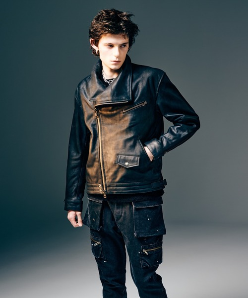High Neck Leather Jacket / ハイネックレザージャケット（ライダース
