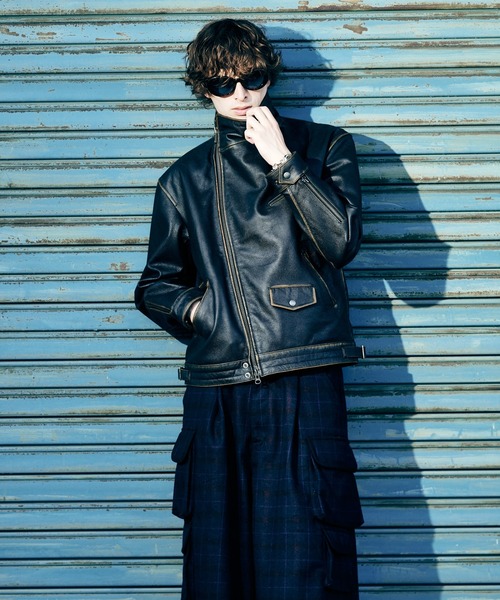 High Neck Leather Jacket / ハイネックレザージャケット（ライダース