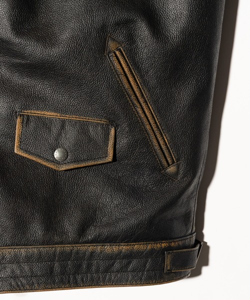 ベージュ ハイネック レザージャケット High Neck Leather Jacket / ハイネックレザージャケット（ライダース