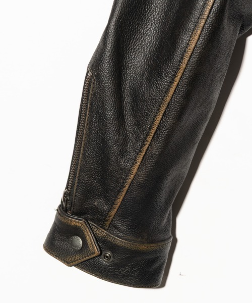 ベージュ ハイネック レザージャケット High Neck Leather Jacket / ハイネックレザージャケット（ライダース