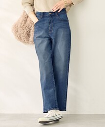 【ウエストゴム】ストレートワイドデニム