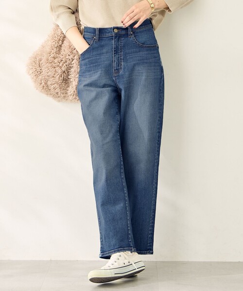 ANY(エニィ)の「【ウエストゴム】ストレートワイドデニム(デニムパンツ・レディース・グレー系/ネイビー系/ダルブルー系・SMALL/MEDIUM/LARGE)」の3枚目の写真