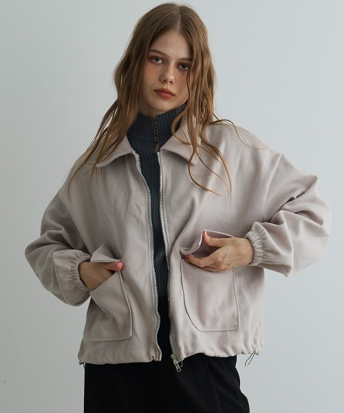 Mirette(ミレット)の「ボリュームスリーブショートブルゾン / Volume Sleeve Short Blouson(ブルゾン・レディース・ベージュ/グレー/ブラック・MEDIUM/SMALL)」の3枚目の写真