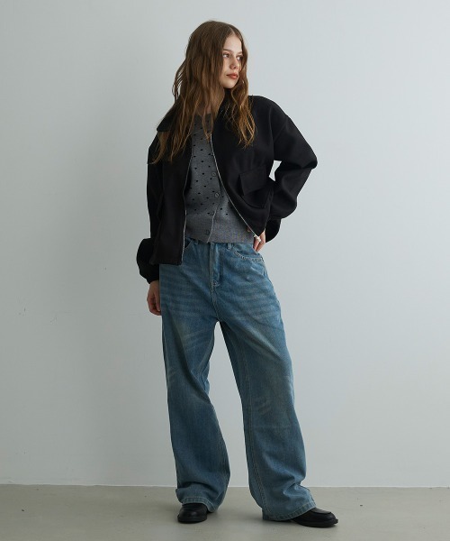 Mirette(ミレット)の「ボリュームスリーブショートブルゾン / Volume Sleeve Short Blouson(ブルゾン・レディース・ベージュ/グレー/ブラック・MEDIUM/SMALL)」の13枚目の写真
