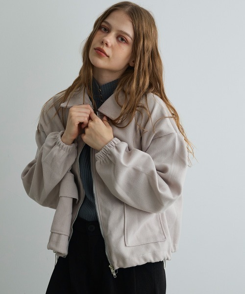Mirette(ミレット)の「ボリュームスリーブショートブルゾン / Volume Sleeve Short Blouson(ブルゾン・レディース・ベージュ/グレー/ブラック・MEDIUM/SMALL)」の18枚目の写真