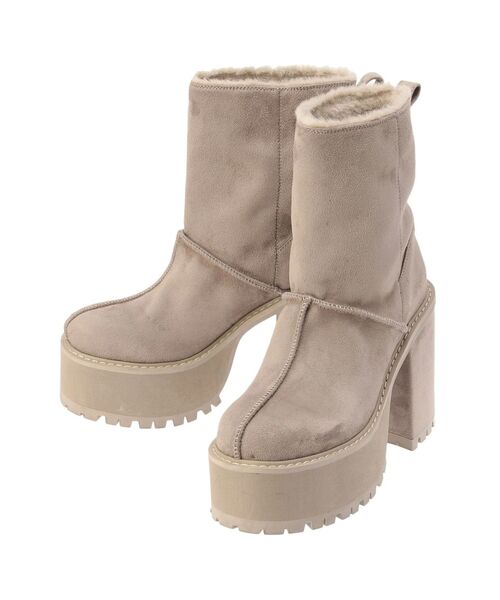 GYDA　フェイクムートンplatformショートブーツ フェイクムートンplatformショートブーツ（ブーツ）｜GYDA（ジェイダ