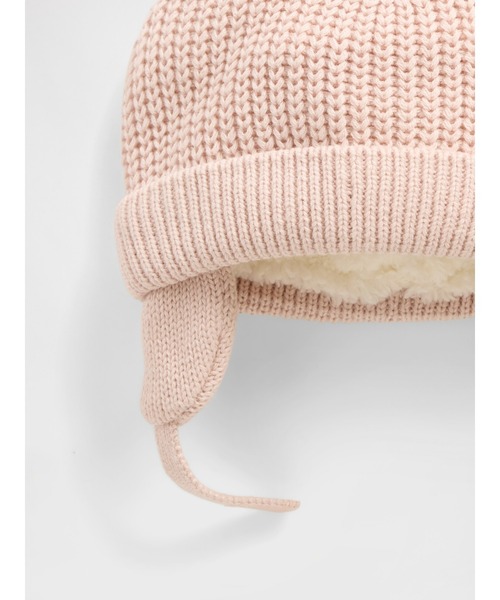 GAP（ギャップ）の「裏ボア くまさんビーニー (ベビー)（ニットキャップ/ビーニー・キッズ・ナチュラル/ブルー/グレー/ピンク・0-3M/3-6M/6-12M）」の8枚目の写真