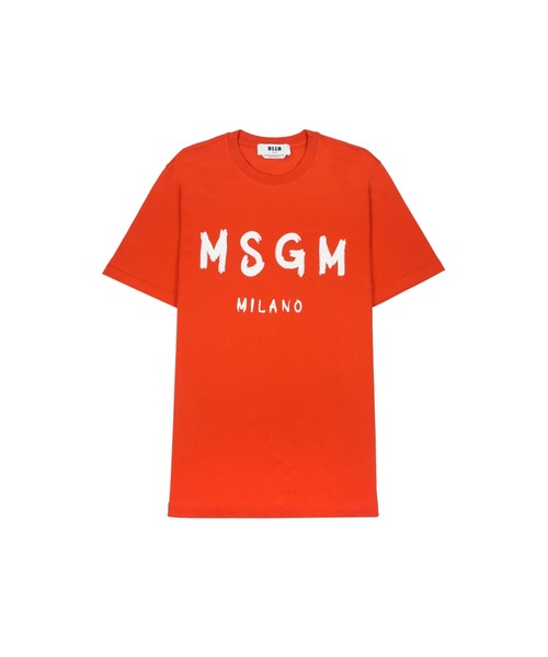 MSGM(エムエスジーエム)の「【NEW】MSGM ブラッシュロゴTシャツ(Tシャツ/カットソー・メンズ・ピンク/レッド・S/L/M)」の1枚目の写真