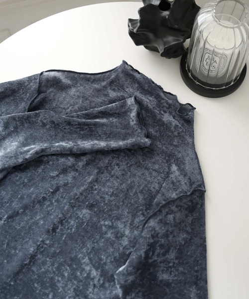 フロッキーベロアボトルネックプルオーバー（Tシャツ/カットソー