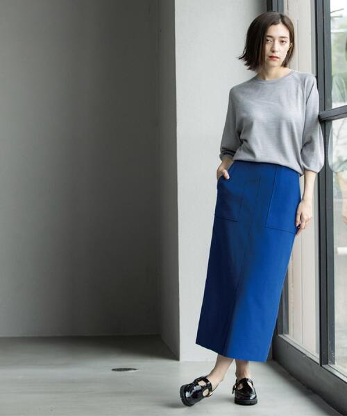 OPAQUE.CLIP（オペークドットクリップ）の「ラグランクルーネックニット/エクストラファインメリノウール【THEシリーズ/洗濯機OK】（ニット/セーター・レディース・ブラック/グレー系4/キャメル/ワインレッド/グリーン系その他5/ブルー系その他・38/40/36/42）」の21枚目の写真