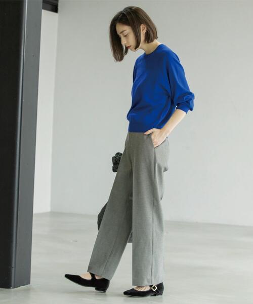 OPAQUE.CLIP（オペークドットクリップ）の「ラグランクルーネックニット/エクストラファインメリノウール【THEシリーズ/洗濯機OK】（ニット/セーター・レディース・ブラック/グレー系4/キャメル/ワインレッド/グリーン系その他5/ブルー系その他・38/40/36/42）」の7枚目の写真