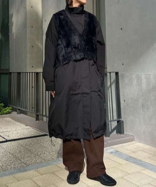 ear PAPILLONNER（イアパピヨネ）の「ベスト付き馬刺しゅうコート【SUM1 STYLE(スミスタイル)】（その他アウター・レディース・ホワイト系その他/ブラック/キャメル・FREE）」の12枚目の写真