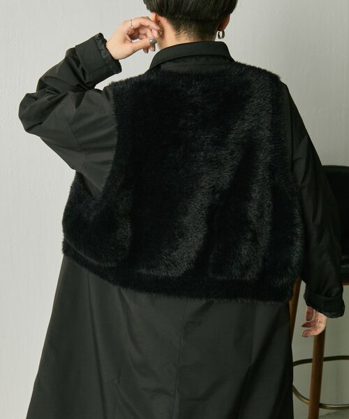 ear PAPILLONNER（イアパピヨネ）の「ベスト付き馬刺しゅうコート【SUM1 STYLE(スミスタイル)】（その他アウター・レディース・ホワイト系その他/ブラック/キャメル・FREE）」の15枚目の写真