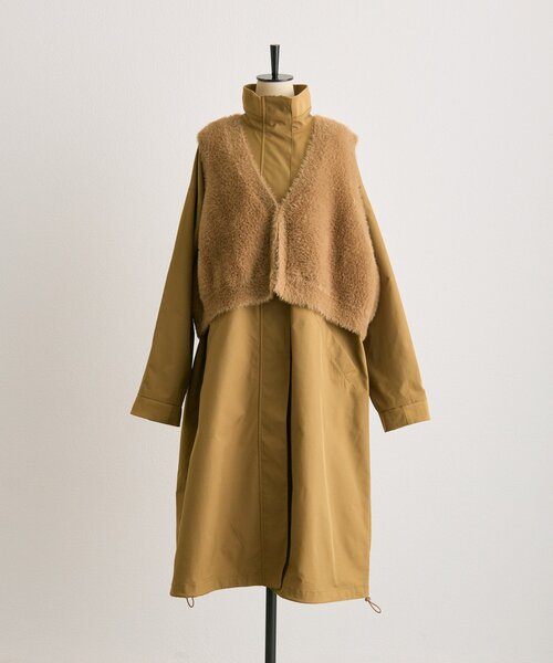 セール】ベスト付き馬刺しゅうコート【SUM1 STYLE(スミスタイル