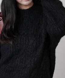 Theater code | Cable wool knit design sweater/ケーブル編みウールデザインニット(ニット/セーター)