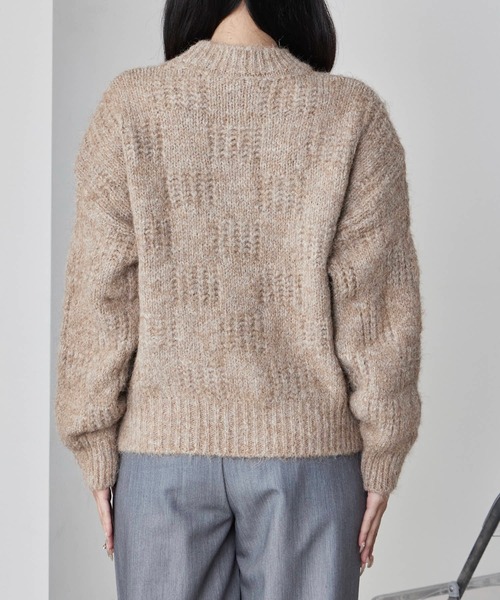 Theater code（シアターコード）の「Cable wool knit design sweater/ケーブル編みウールデザインニット（ニット/セーター・レディース・ブラック/ホワイト/グレー/ベージュ・FREE）」の20枚目の写真