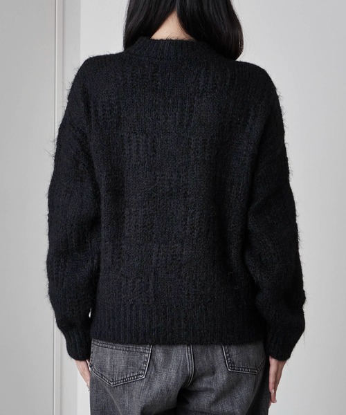 Theater code（シアターコード）の「Cable wool knit design sweater/ケーブル編みウールデザインニット（ニット/セーター・レディース・ブラック/ホワイト/グレー/ベージュ・FREE）」の14枚目の写真