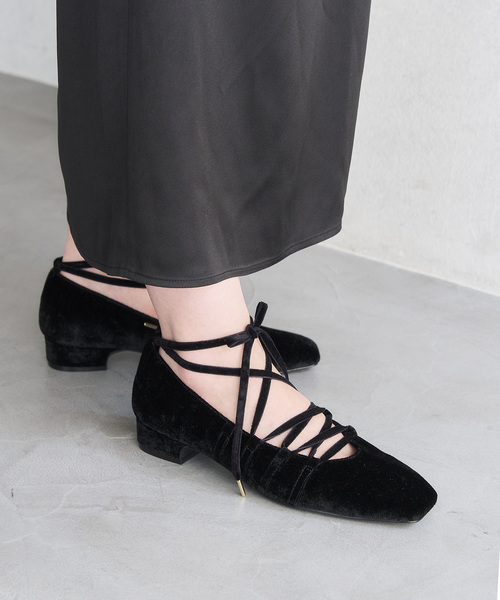 セール】《追加》3cmスクエアレースアップパンプス（パンプス）｜LE